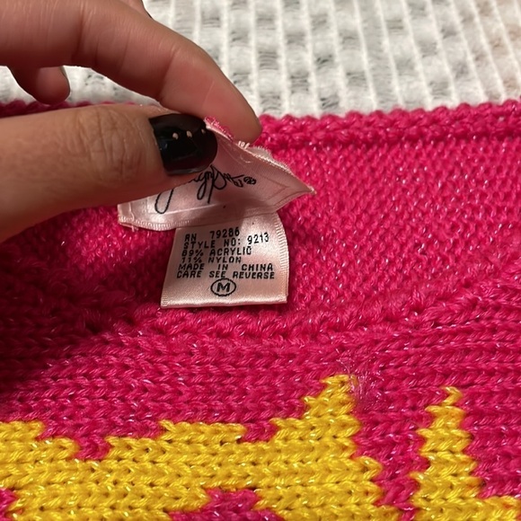 Vintage 80s Jaclyn Smith Knit Pink Sweater - Picture 4 of 16